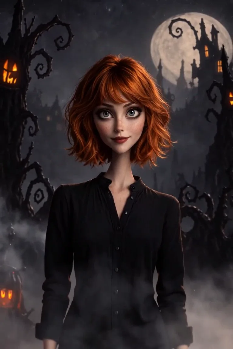 Nightmare Cartoon Halloween reference detail: build atmosphere with a few scene elements